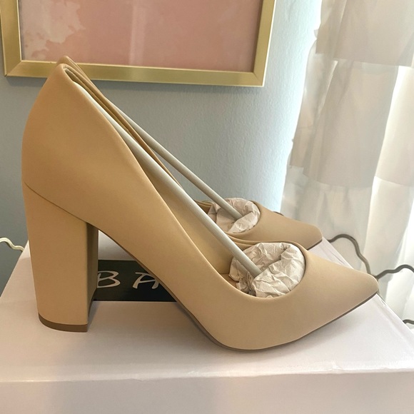 Ada Faye pointed toe block heel in nude - Picture 7 of 10